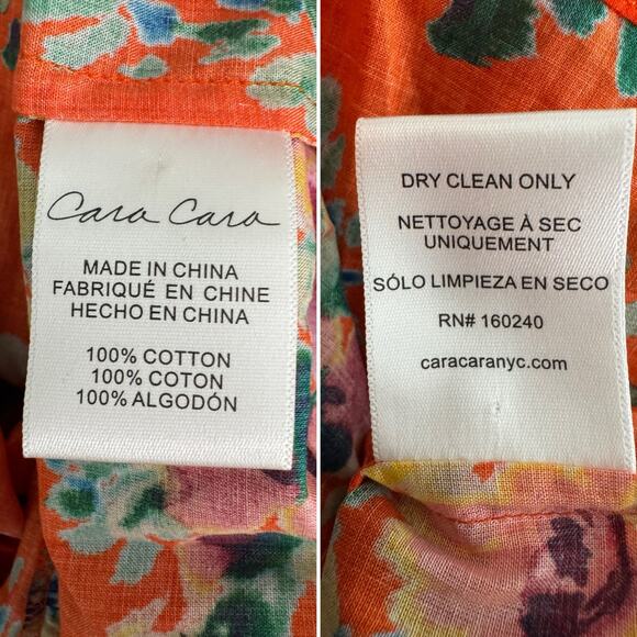 Cara Cara Quinn 100% cotton floral maxi dress cherry bouquet orange size XL - Picture 8 of 9